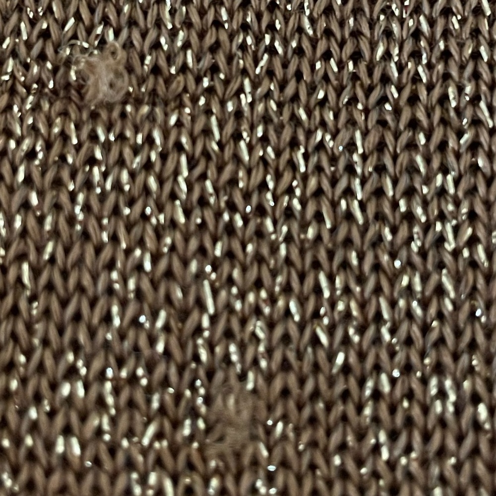 L'autre Chose Copper-Toned Metallic Short Sleeve Stretch Top - Picture 7 of 7